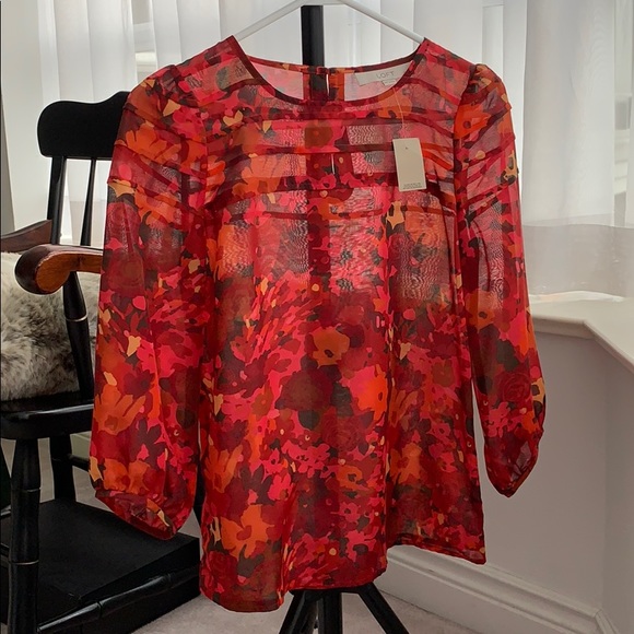 NWT Ann Taylor Loft floral blouse - Picture 2 of 8